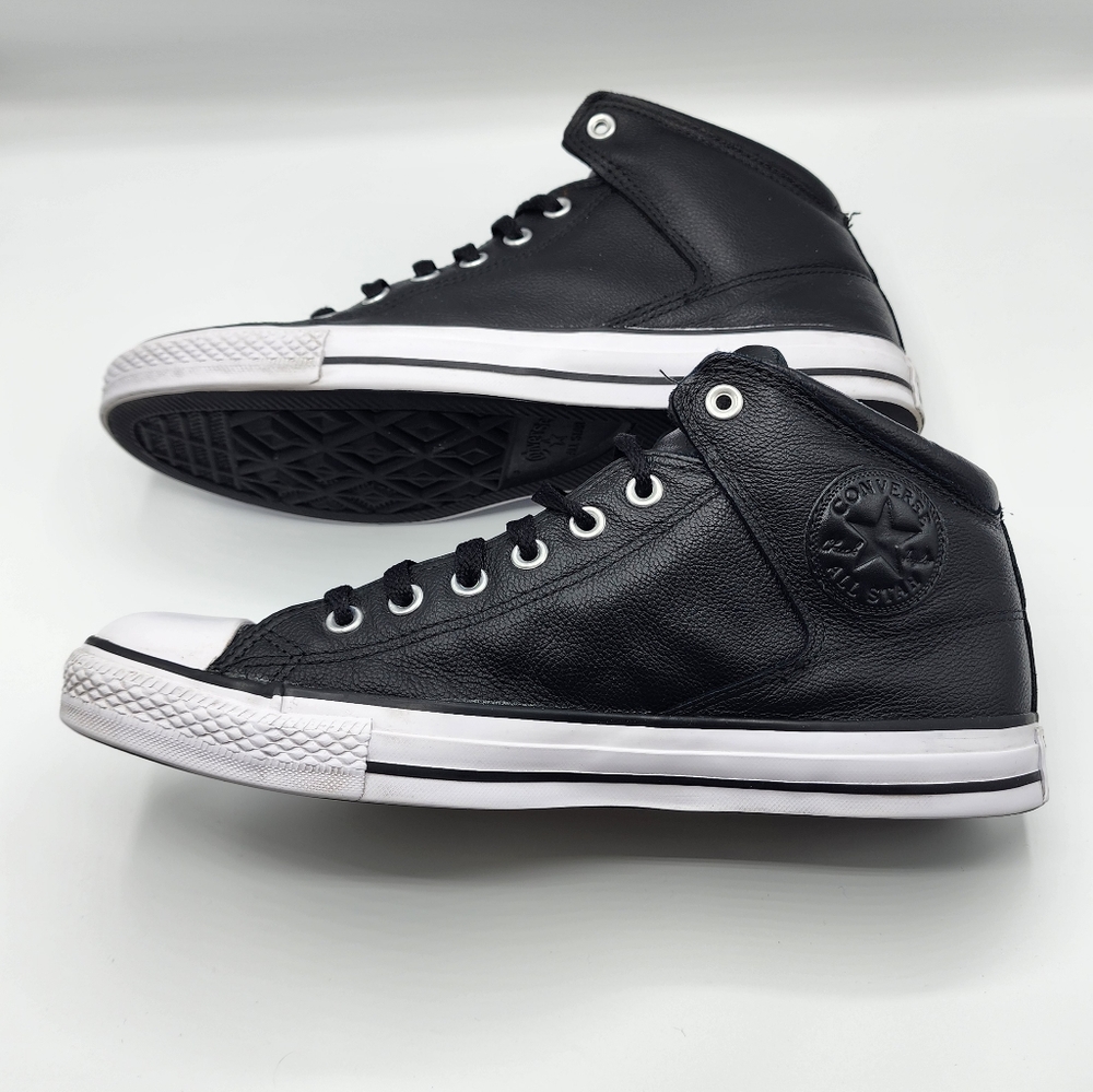 Converse High Street Leathers Classic High Tops Size 11.5, Black